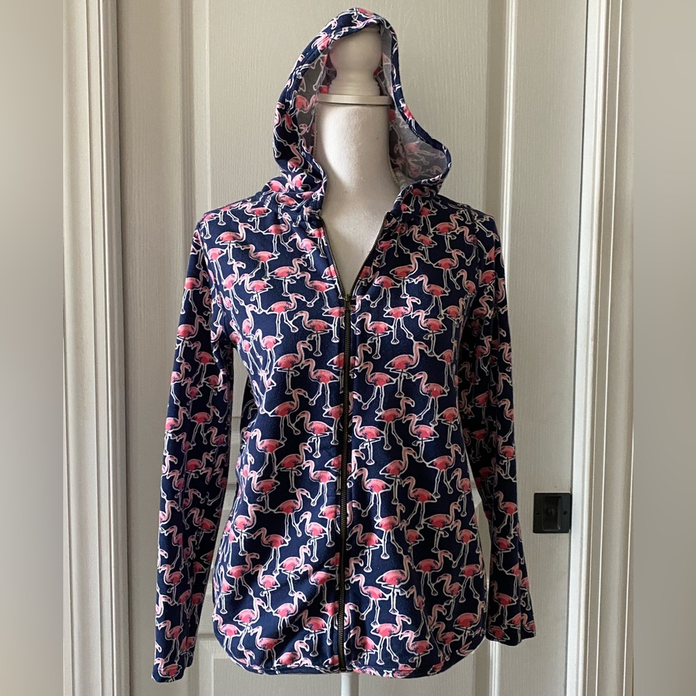 🦩 Crown and Ivy Flamingo Zip Hoodie size XS.